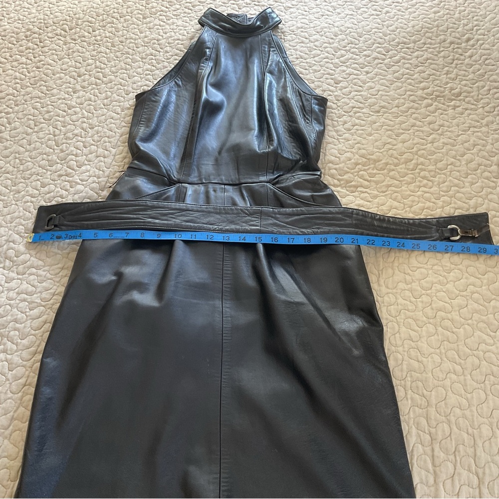 Black Leather Halter Dress - Picture 7 of 16